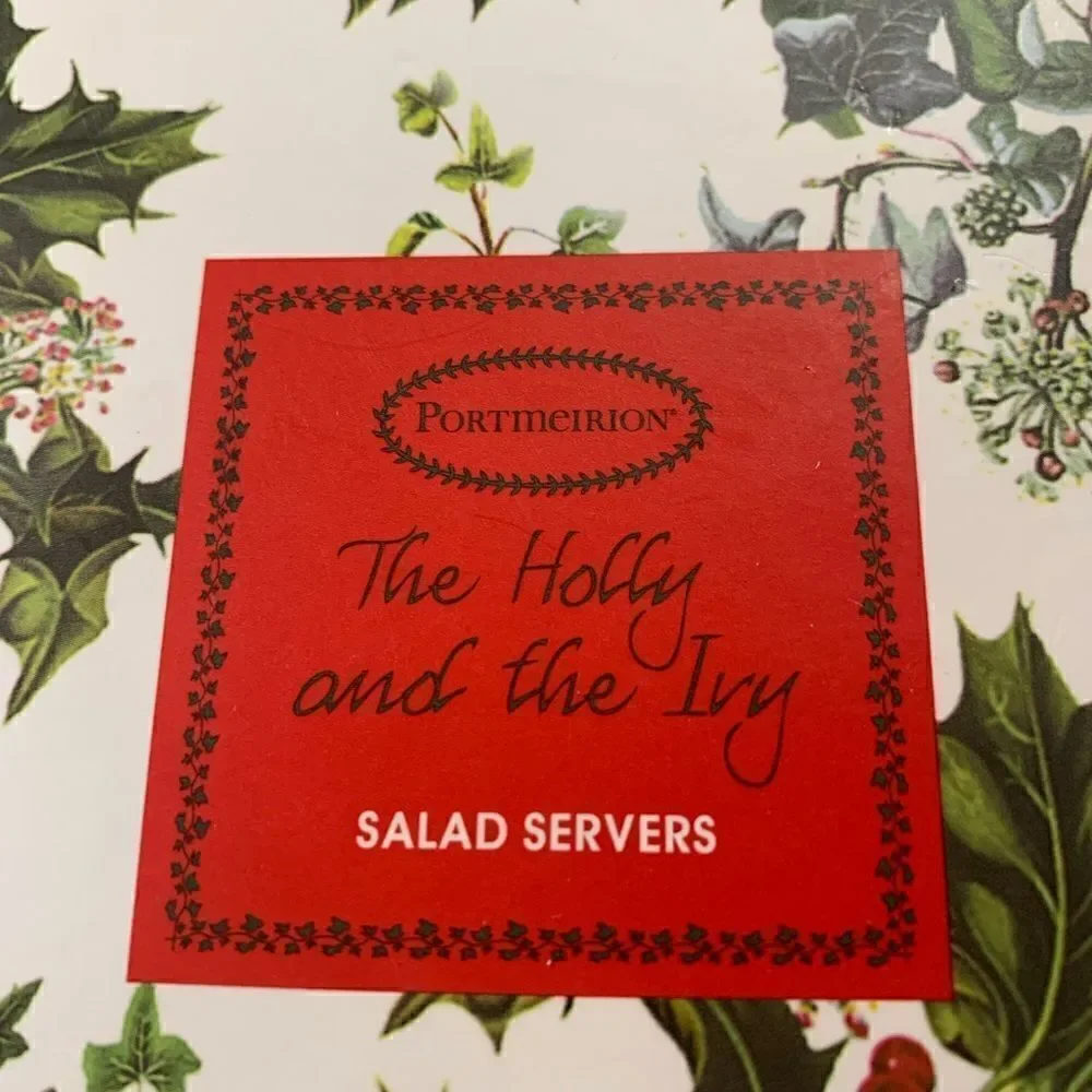 NIB Portmeirion Holly and Ivy Salad Servers